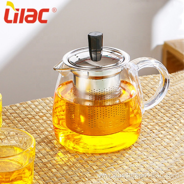 Lilac Free Sample 550ml novelty kitchenware glass teapot